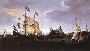 VROOM, Hendrick Cornelisz. Hollandse schepen in de Sont oil on canvas